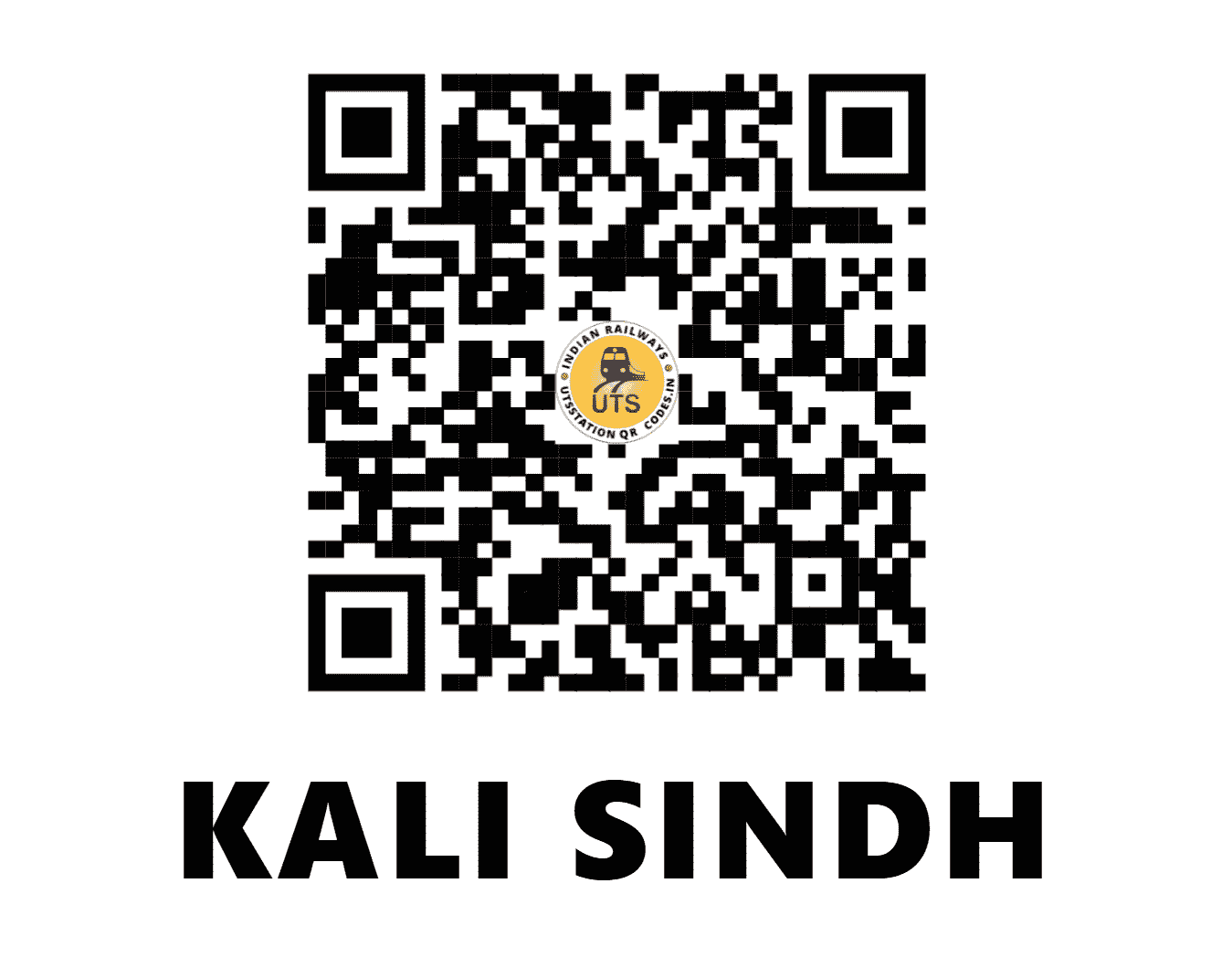 UTS QR Code for KALI SINDH - KSH - WR (MADHYA PRADESH)